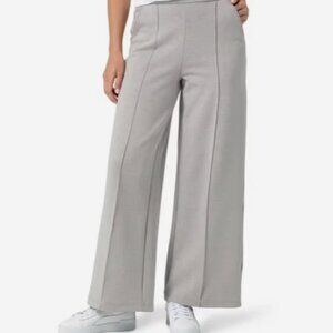 Lee Women’s Elastic Waist Wide Leg Slouch Pants Light Heather Grey Size 6 Medium